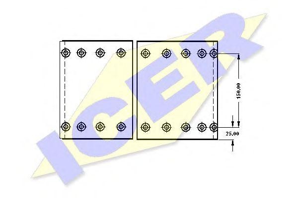 Комплект тормозных башмаков, барабанные тормоза 21838500 ICER