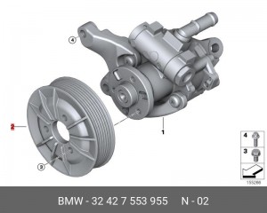 Шкив насоса гидроусилителя руля 32 42 7 553 955 BMW