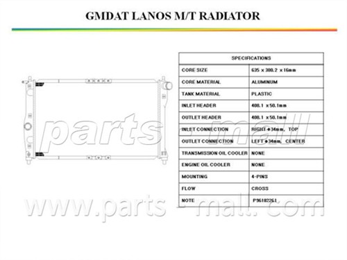 Радиатор охлаждения ДВС PXNDC-007 PMC PARTS MALL