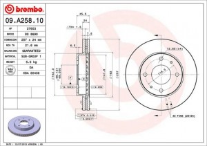 Тормозной диск 09.A258.10 BREMBO