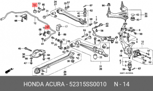 Втулка стабилизатора 52315SS0010 HONDA