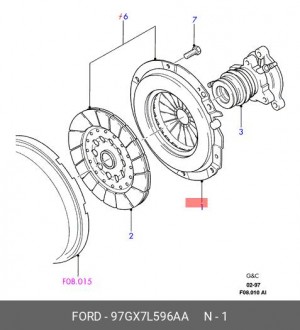 Комплект сцепления 97GX-7L596-AA FORD