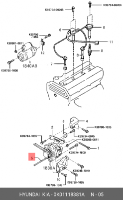 Поликлиновой ремень 0K01118381A HYUNDAI KIA