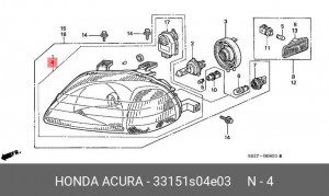 Основная фара 33151S04E03 HONDA