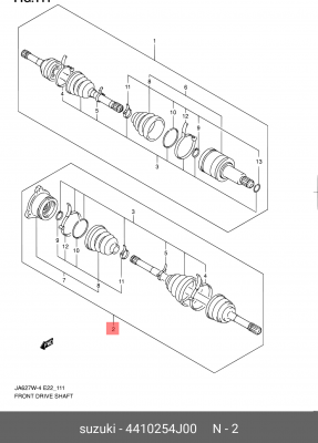 Приводной вал 44102-54J00 SUZUKI