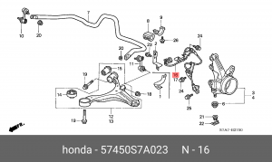 Датчик, частота вращения колеса 57450S7A023 HONDA