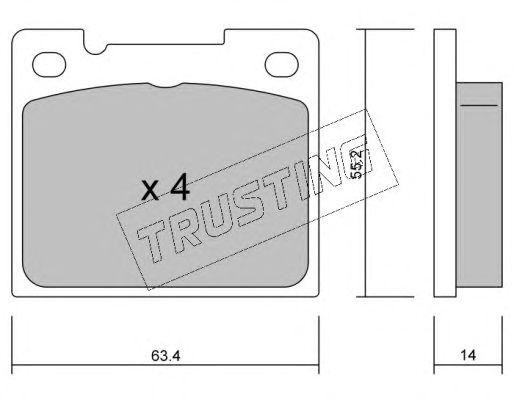 Комплект тормозных колодок, диско 0040 TRUSTING