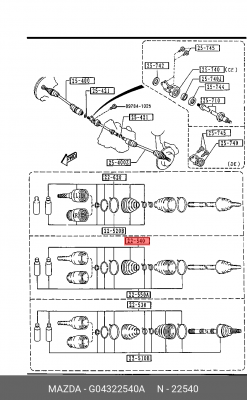 Пыльник ШРУСа G04322540A MAZDA