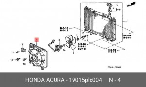 Диффузор радиатора охлаждения под вентилятор 19015PLC004 HONDA