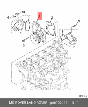 Водяной насос PEB102440 MG ROVER LAND ROVER