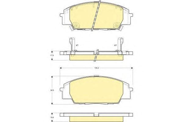 Комплект тормозных колодок, диско 6132509 GIRLING