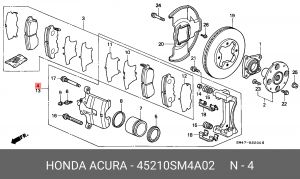 Тормозной суппорт 45210SM4A02 HONDA