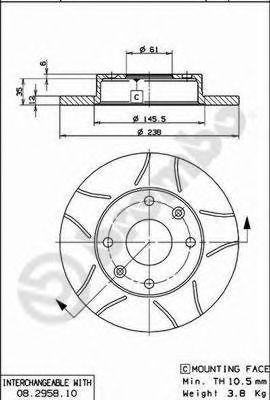 Тормозной диск 08.2958.75 BREMBO