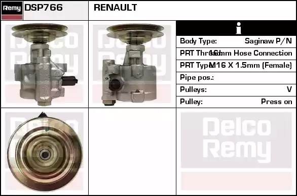 Гидравлический насос, рулевое управление DSP766 DELCO REMY