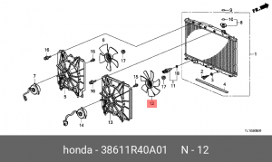 Крыльчатка электромотора радиатора охлаждения ДВС 38611R40A01 HONDA