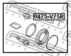 Суппорт тормозной (ремкомплект) 0475-V75R FEBEST