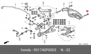 Болт подвески 90174SP0003 HONDA