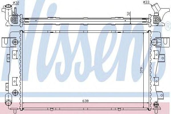 Радиатор, охлаждение двигател 60977A NISSENS