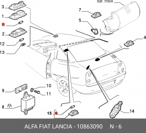 Лампа 10863090 ALFA FIAT LANCIA