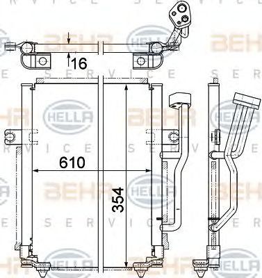 Конденсатор, кондиционер 8FC 351 036-661 HELLA