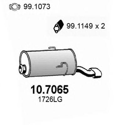 Глушитель выхлопных газов конечный 107065 ASSO
