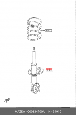 Амортизатор C00134700A MAZDA