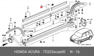 Молдинг двери 75323SCAA00 HONDA