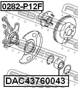 Подшипник ступицы колеса DAC43760043 FEBEST
