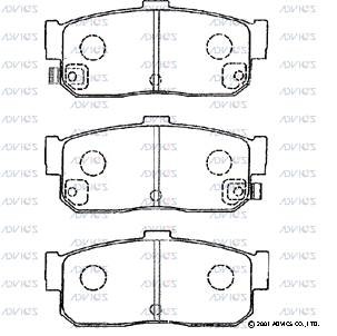 Колодки тормозные дисковые B2N022 ADVICS