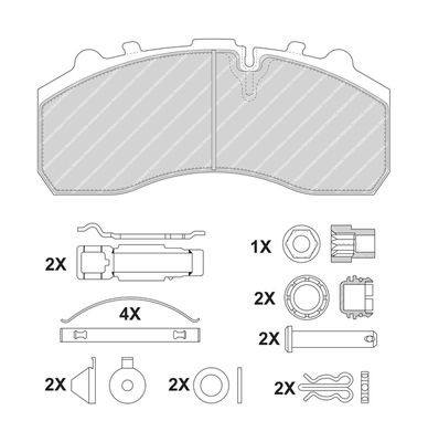 Комплект тормозных колодок, диско FCV1598BFE FERODO