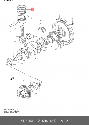 Кольца поршневые (комплект) 1214061G50 SUZUKI
