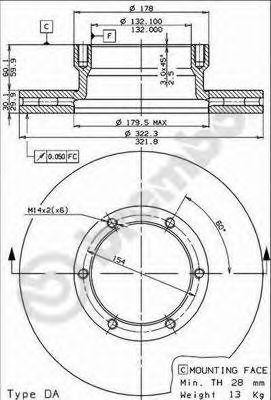 Тормозной диск 09.7322.20 BREMBO