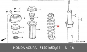 Пружина ходовой части 51401S50G11 HONDA