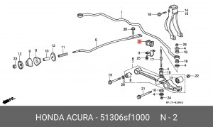 Втулка стабилизатора 51306-SF1-000 HONDA