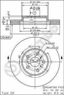 Тормозной диск 09.5622.10 BREMBO