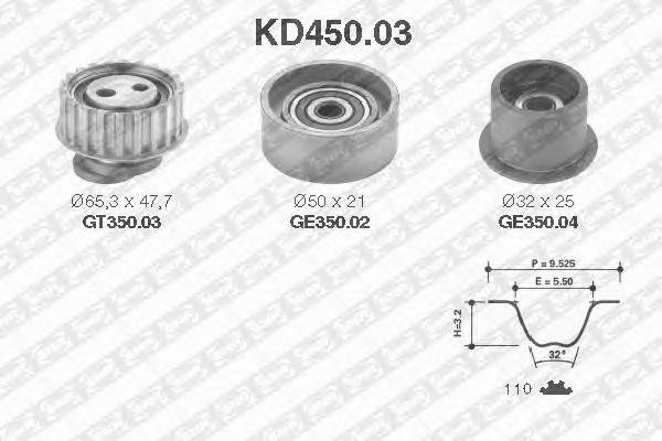 Комплект ремня ГРМ KD450.03 NTN SNR