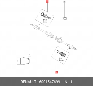 Пыльник ШРУСа (комплект) 6001547699 RENAULT