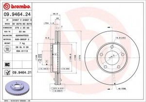 Тормозной диск 09.9464.24 BREMBO