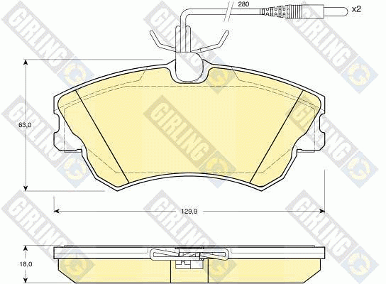 Комплект тормозных колодок, диско 6112701 GIRLING