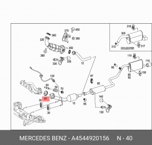 Уплотнительное кольцо, выпускной тр A 454 492 01 56 SMART