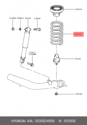 Пружина ходовой части 5535024500 HYUNDAI KIA