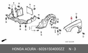 Крыло 60261S04000ZZ HONDA