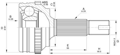 ШРУС TO-40A48 HDK