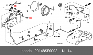 Болт крепления 90148SE0003 HONDA