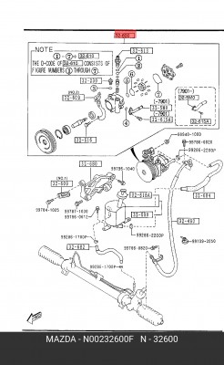 Гидравлический насос, рулевое управление N00232600F MAZDA