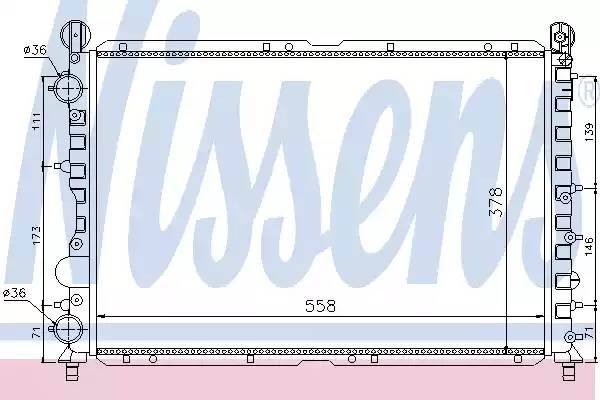 Радиатор, охлаждение двигател 60057 NISSENS