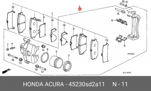 Тормозной суппорт 45230SD2A11 HONDA