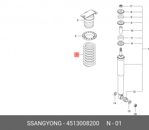 Пружина подвески 4513008200 SSANG YONG