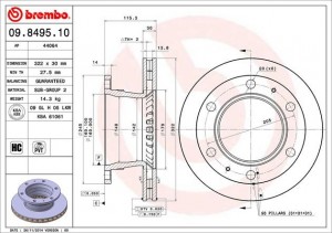 Тормозной диск 09.8495.10 BREMBO