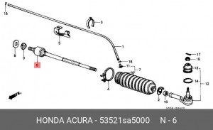 Осевой шарнир, рулевая тяга 53521SA5000 HONDA